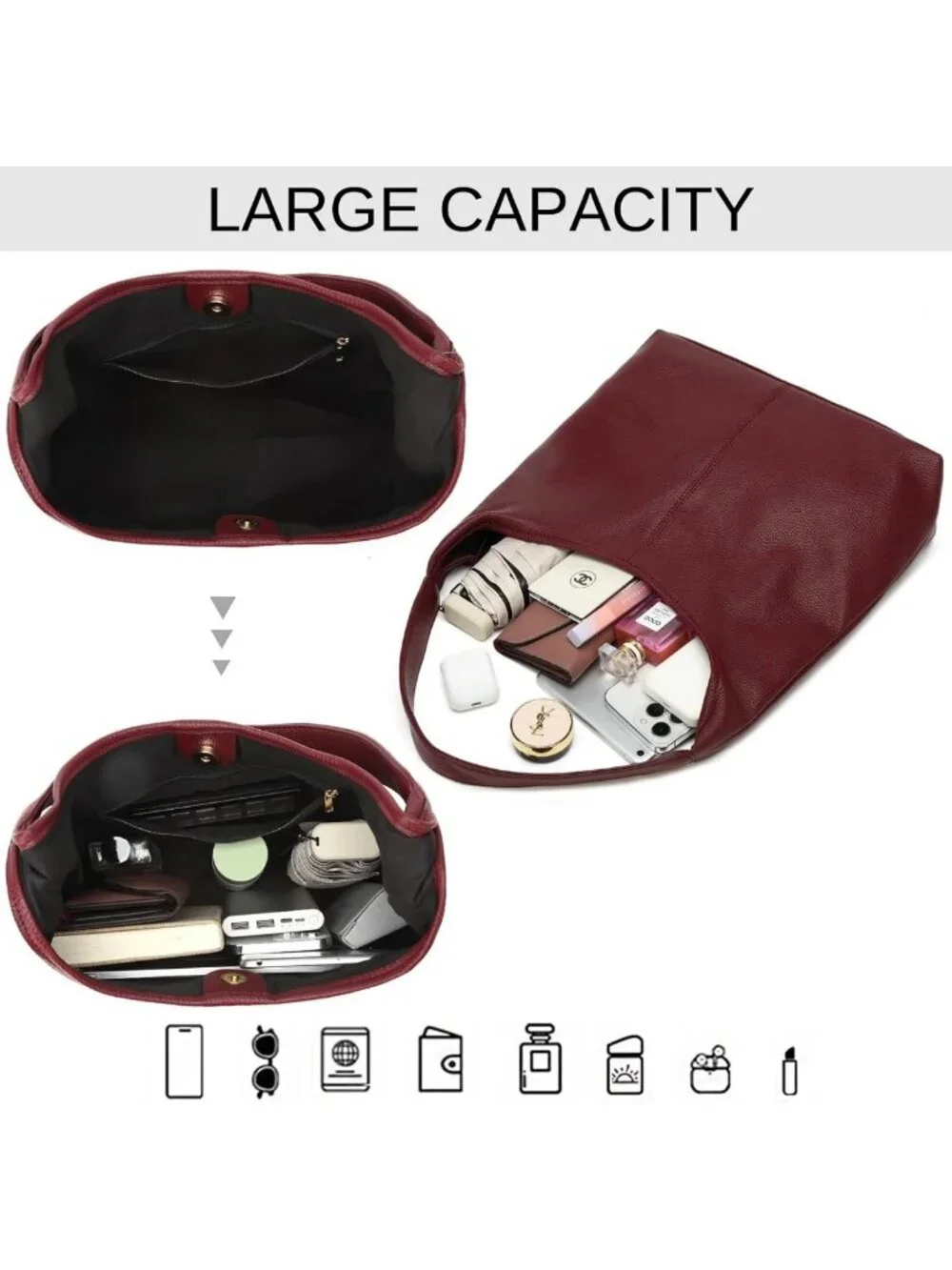 Soft Slouchy Hobo Bag for Women | Casual PU Leather Tote for Work & Travel